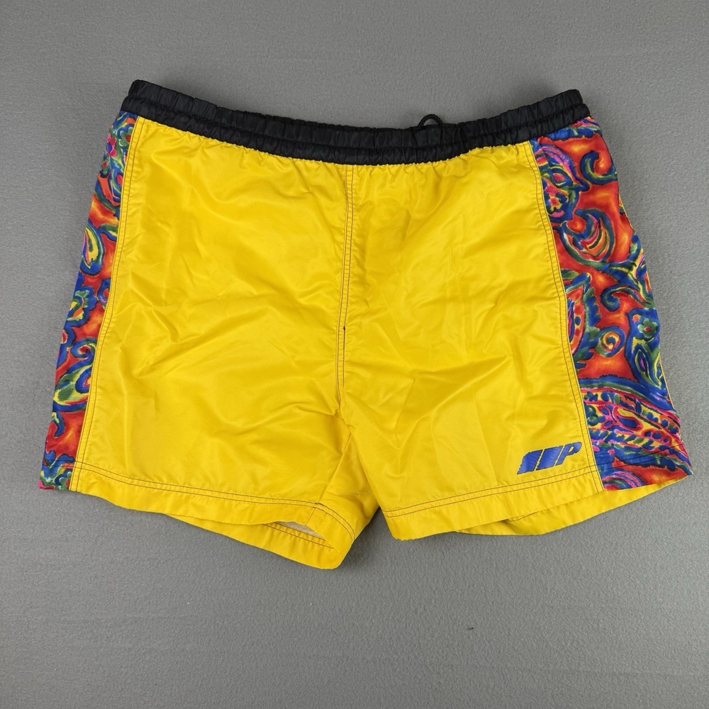 Vintage Polo Sport by Ralph Lauren Swimming Shorts‎ XL 90s Retro Summer Yellow
